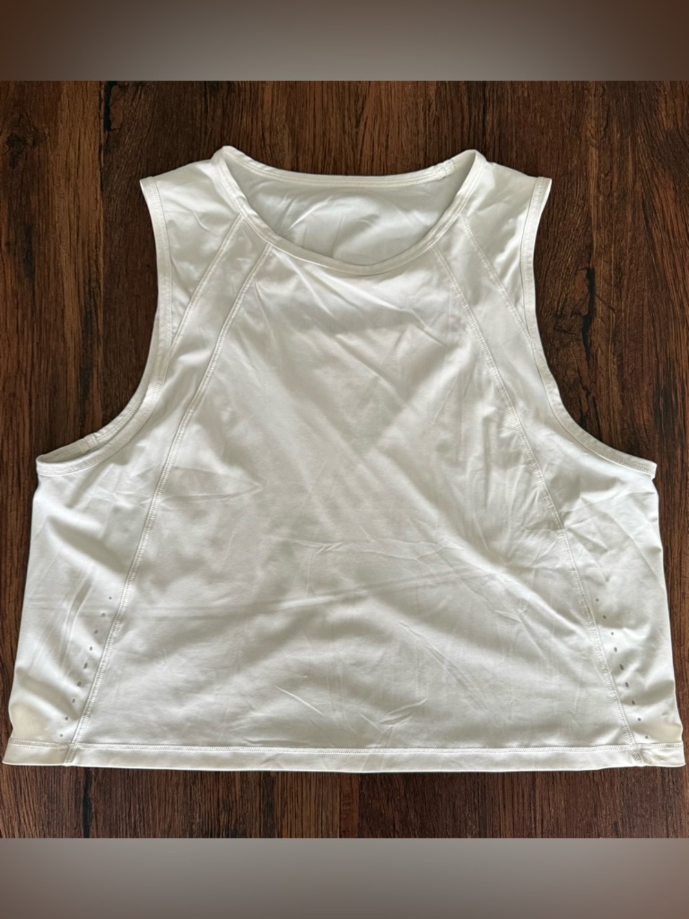 Lululemon Sculpt Bone White Cropped Athletic Tank Top Sz 8